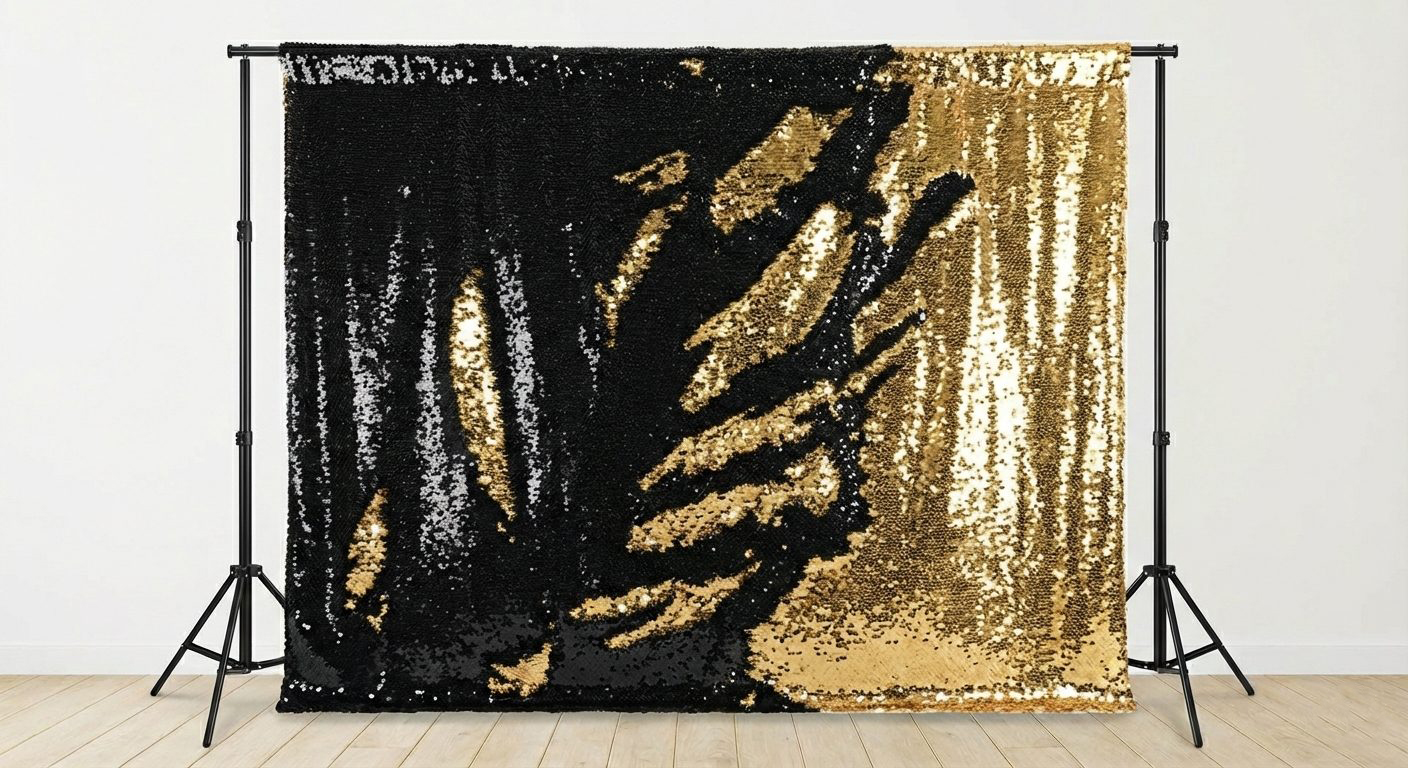 Black and Gold Mermaid Backdrop